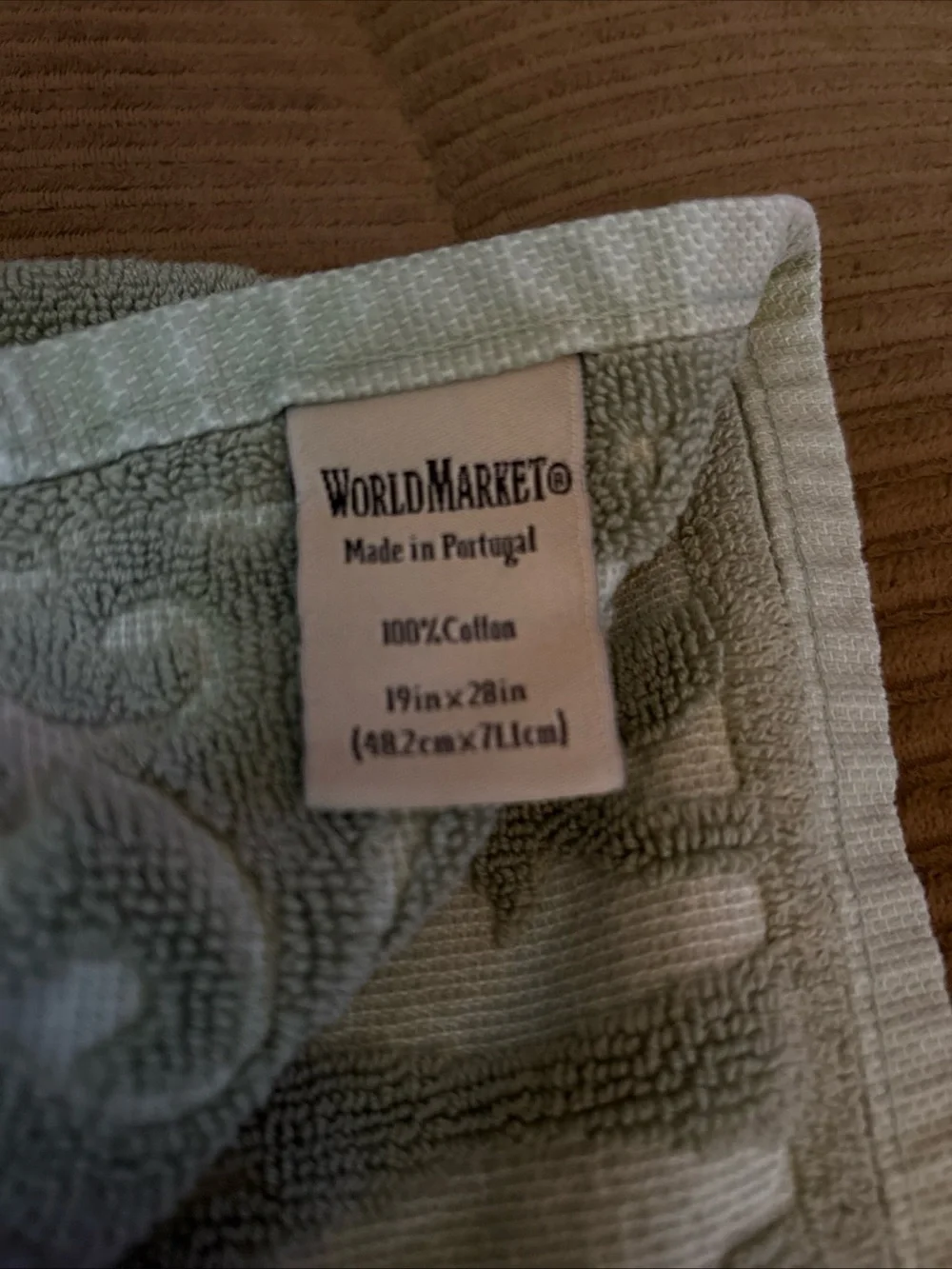 Cost Plus World Market Cream Raised Floral Hand Towel
